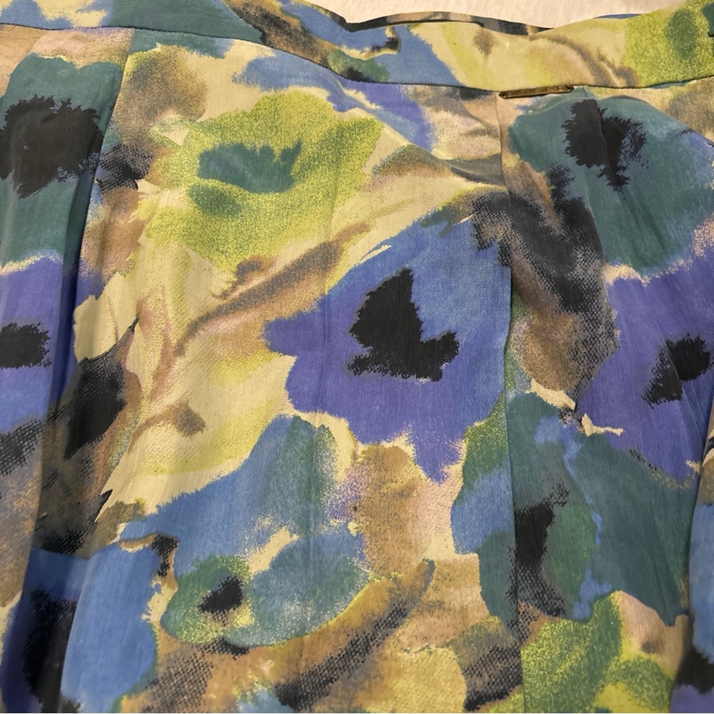 VTG Geiger Austria 100% Silk Watercolor Floral Midi Pencil Skirt  EU 42 US 12 - Picture 10 of 16